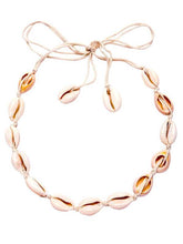 White Cowrie Shell Braided Choker Necklace